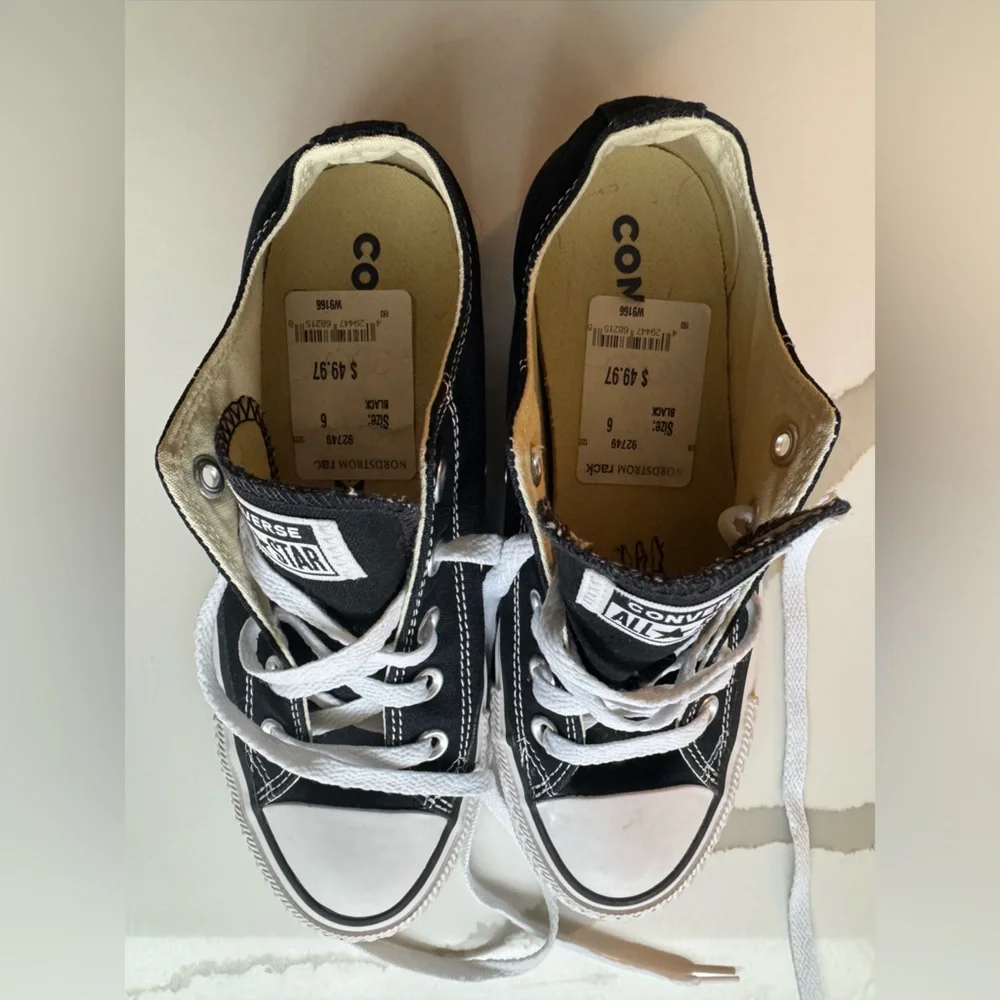 Converse Black and White Low Top Chuck Taylor Sneakers - Picture 5 of 8